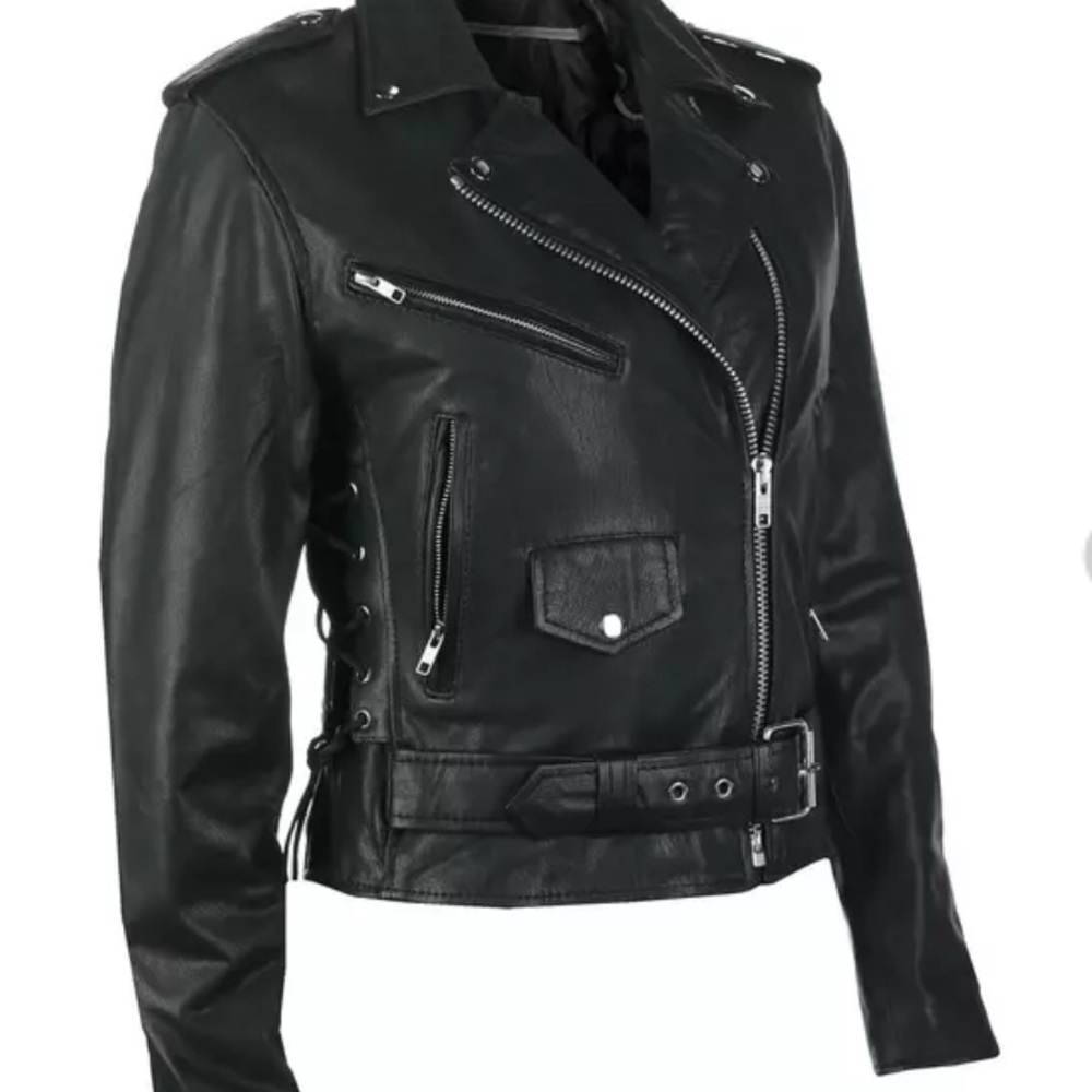 Unik Black Leather Moto Jacket